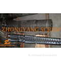 Baril conique bimétallique de vis pour l'extrudeuse de tuyau de PVC